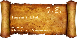 Teszári Elek névjegykártya