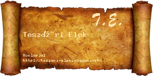Teszári Elek névjegykártya