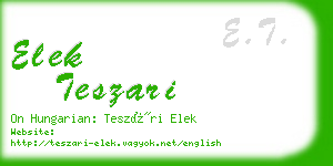 elek teszari business card